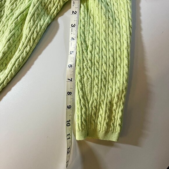 WomensJones New York Signature Pettite Mint Green button up cotton blend sweater - Picture 3 of 6